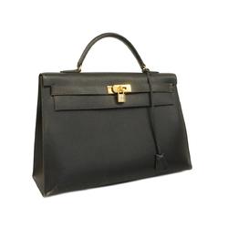 Hermes handbag Kelly 40 with 〇W stamp, Ardennes, black, for women