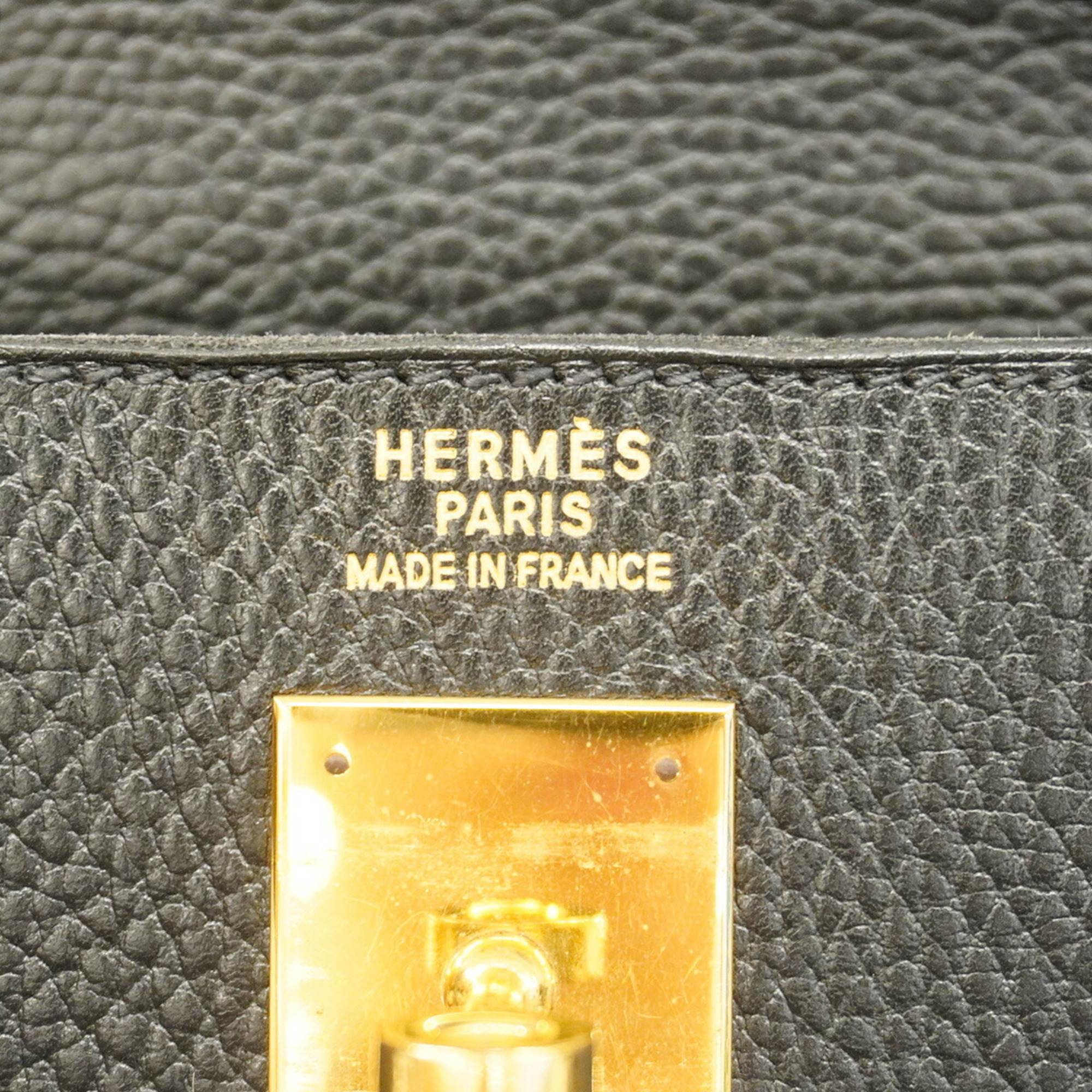 Hermes handbag Kelly 40 with 〇W stamp, Ardennes, black, for women