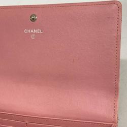 Chanel long wallet lambskin pink ladies