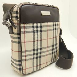 BURBERRY Shoulder bag Nova check nylon x leather beige brown 252107