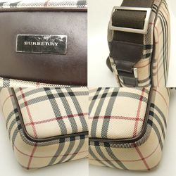 BURBERRY Shoulder bag Nova check nylon x leather beige brown 252107