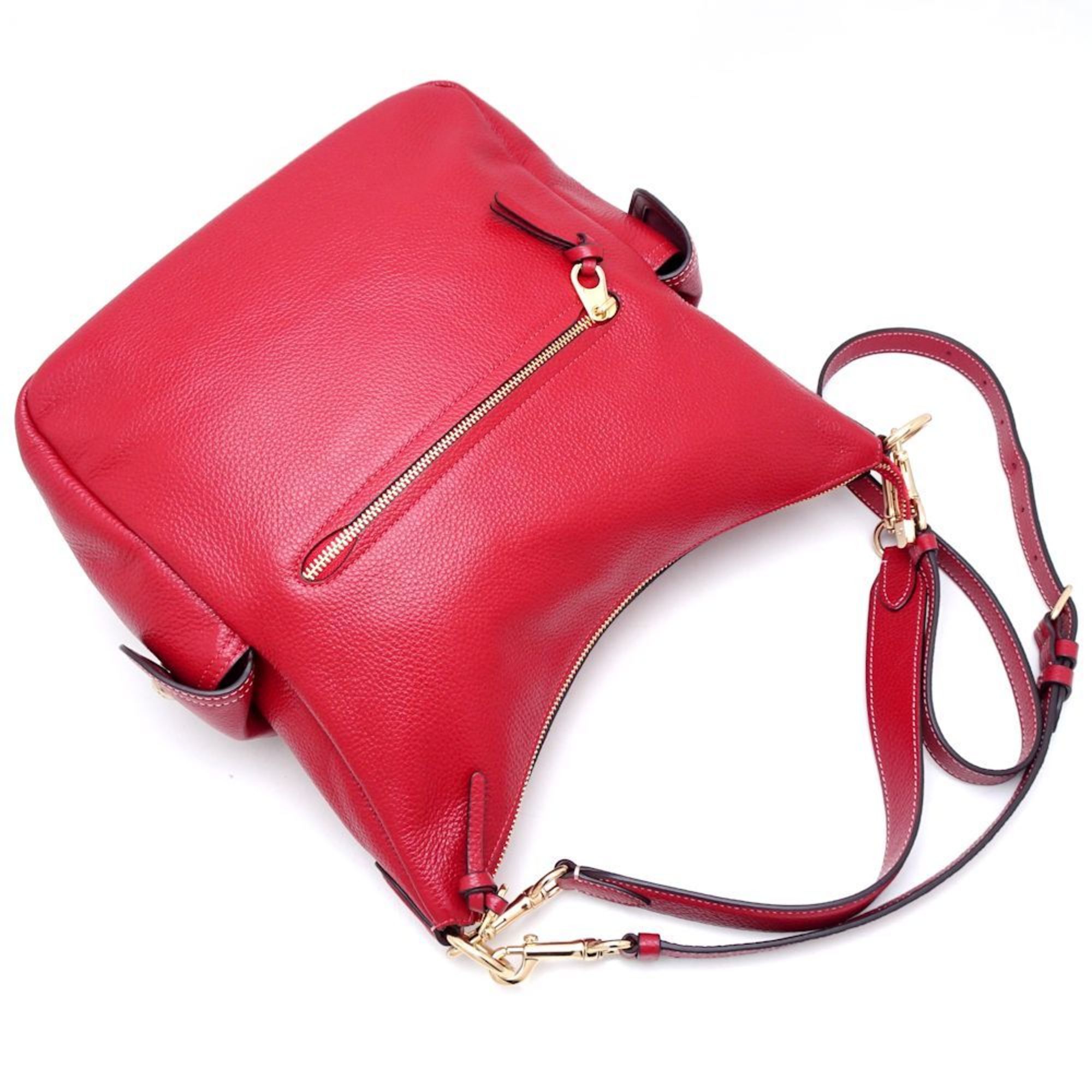 COACH 6152 2Way Bag Leather Red 351573