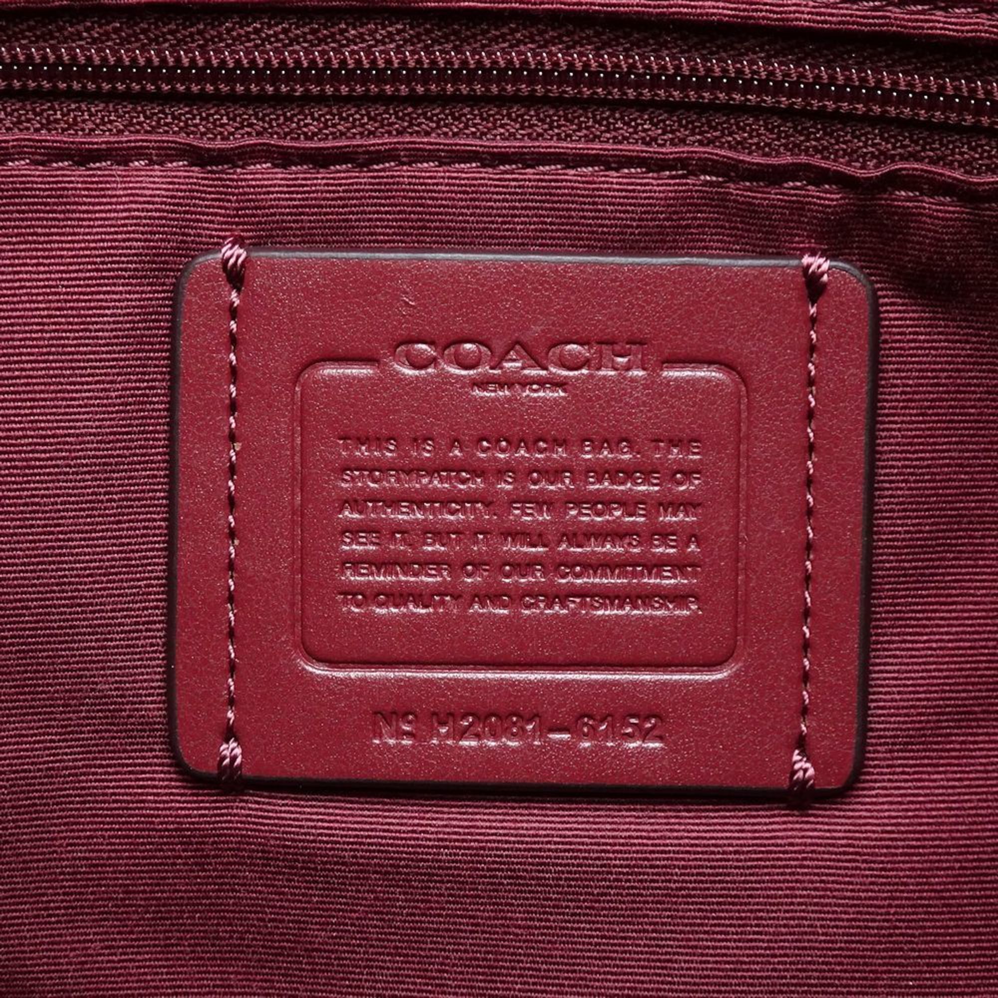 COACH 6152 2Way Bag Leather Red 351573