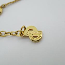 Christian Dior Necklace CD Rhinestone GP Plated Gold Women's