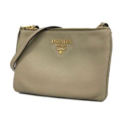 Prada shoulder bag leather beige ladies