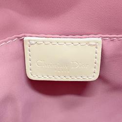 Christian Dior Shoulder Bag Trotter Leather Pink White Women's