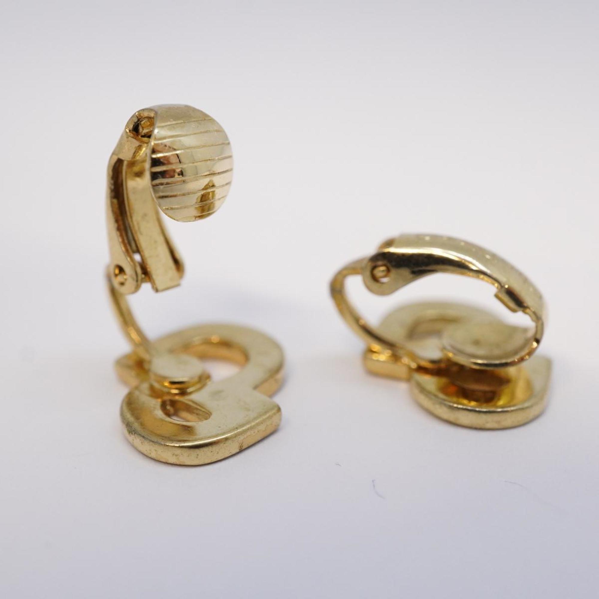 Christian Dior Earrings CD GP Plated Gold Women's