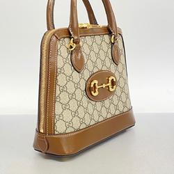 Gucci handbag horsebit 621220 leather brown ladies