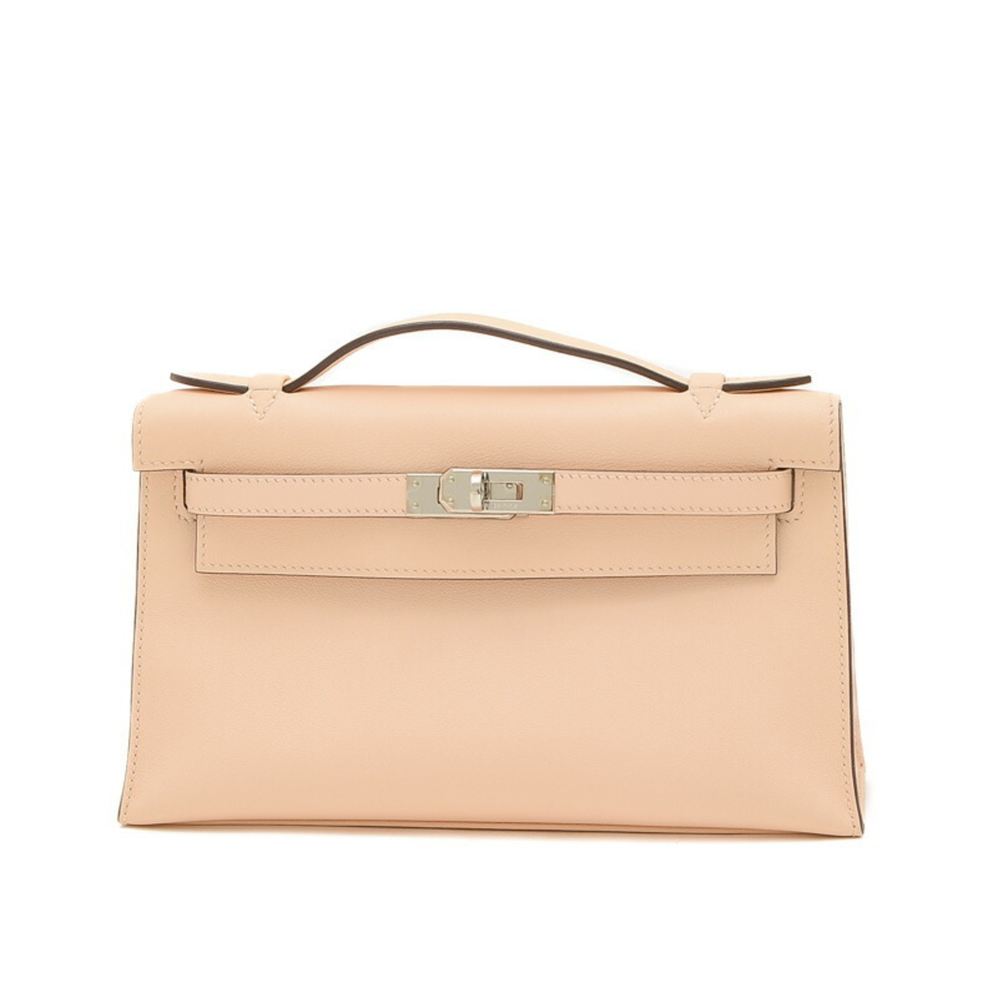 Hermes Pochette Kelly Shoulder Bag Swift Rose Eglantine X Engraved