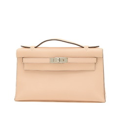 Hermes Pochette Kelly Shoulder Bag Swift Rose Eglantine X Engraved