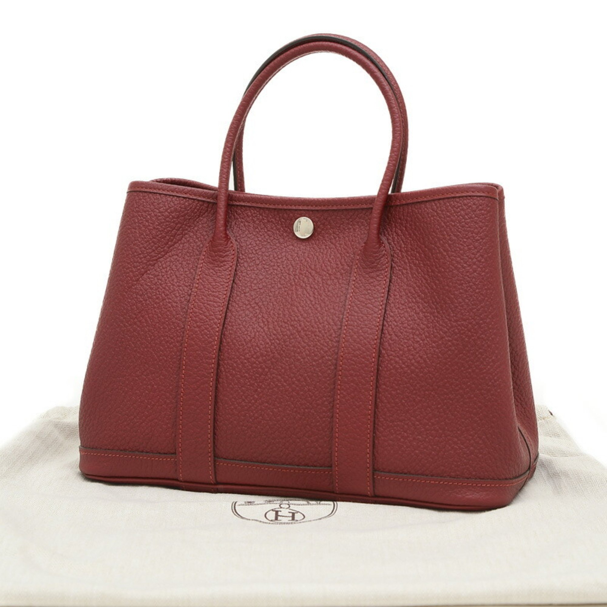 Hermes Garden TPM 30 Tote Bag Country Rouge Grenat X Engraved