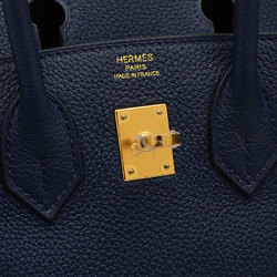 Hermes Birkin 25 Handbag Togo Blue Sapphire B Stamp