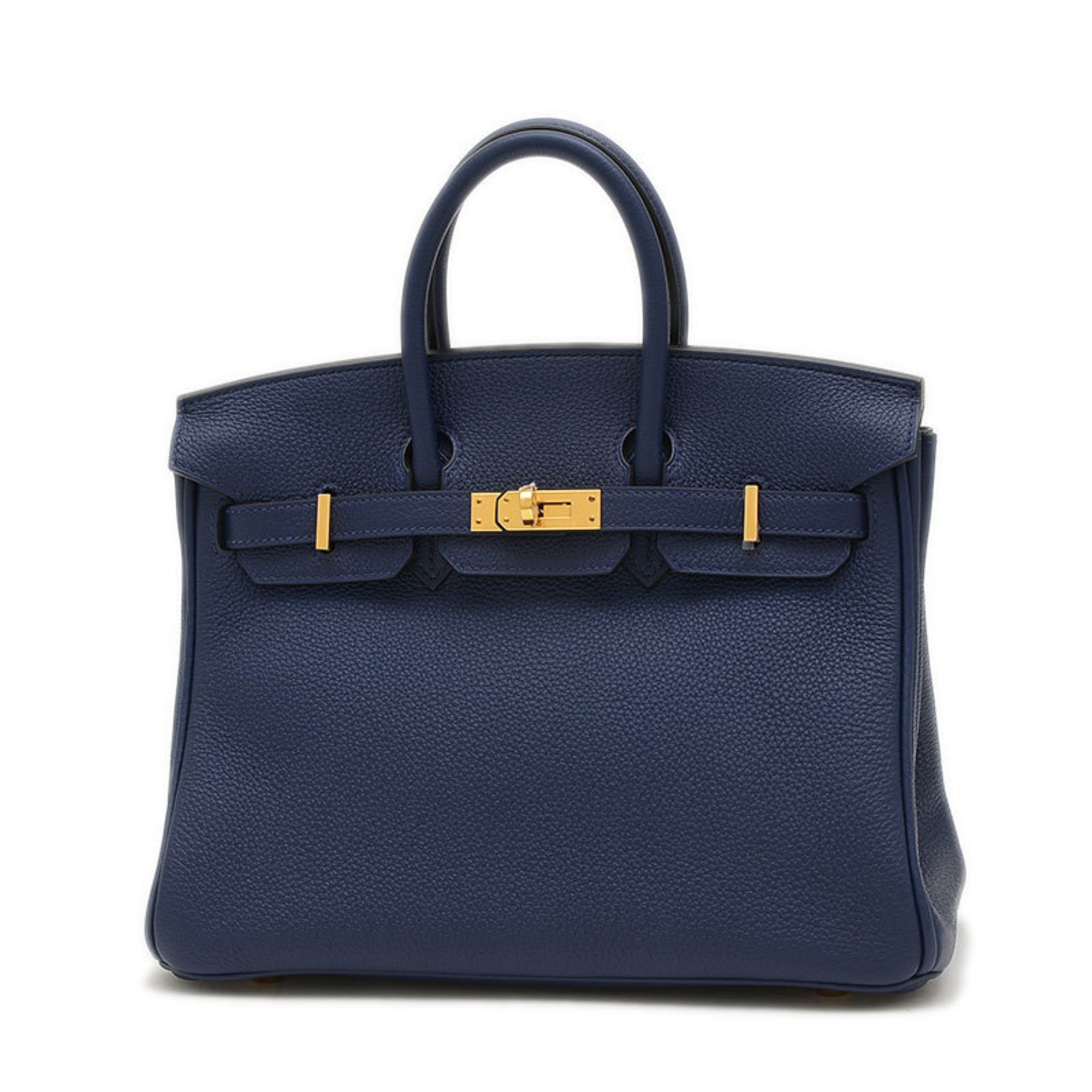 Hermes Birkin 25 Handbag Togo Blue Sapphire B Stamp