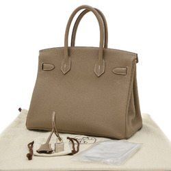 Hermes Birkin 30 Handbag Togo Etoupe B Engraved