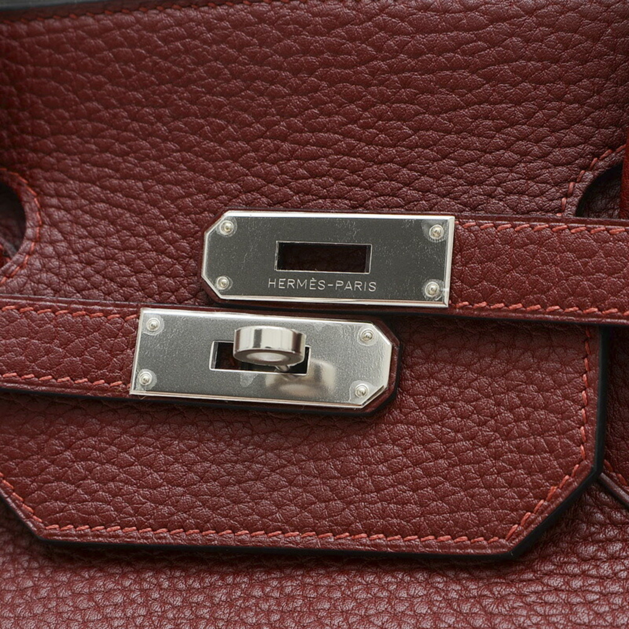 Hermes Birkin 40 Handbag Fjord Rouge Ash M Engraved