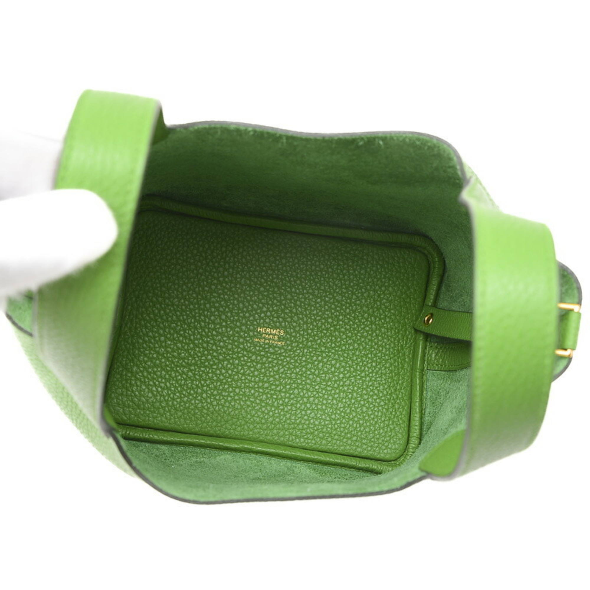 Hermes Picotin Lock PM 18 Handbag Taurillon Clemence Vert Yucca B Stamp