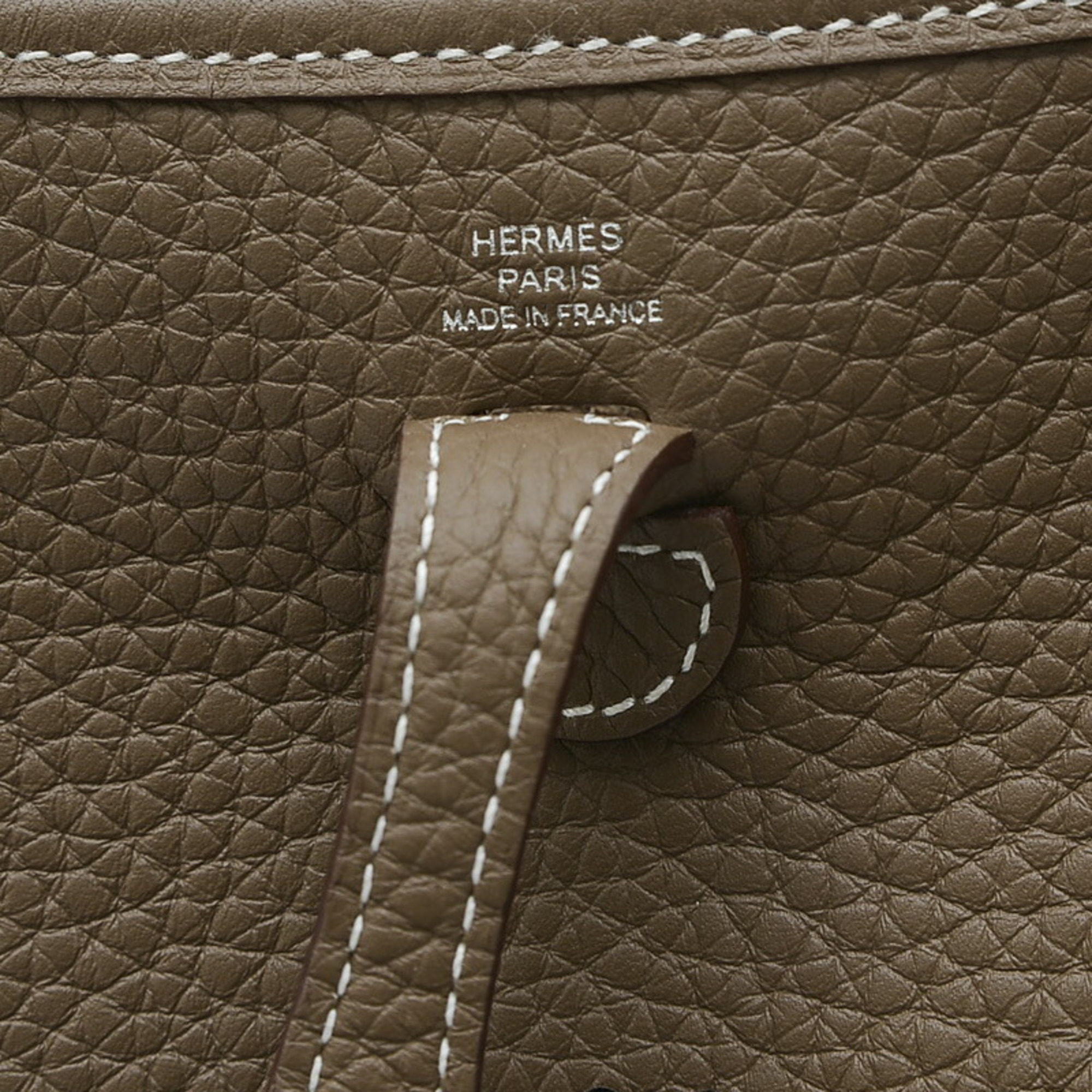 Hermes Evelyn TPM Amazon Shoulder Bag Taurillon Clemence Etoupe Indigo B Stamp