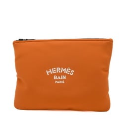 Hermes Trues Blatt GM Pouch Orange Clutch Bag