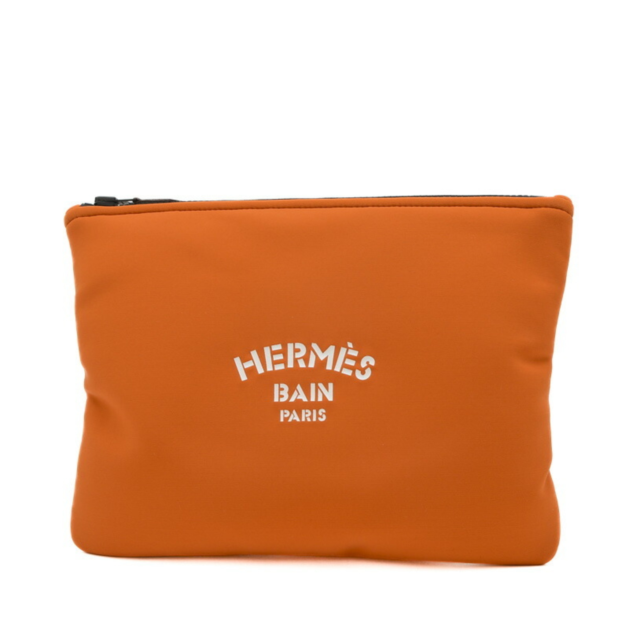 Hermes Trues Blatt GM Pouch Orange Clutch Bag