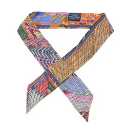 Hermes Twilly Scarf Panti City Blue Orange 100% Silk