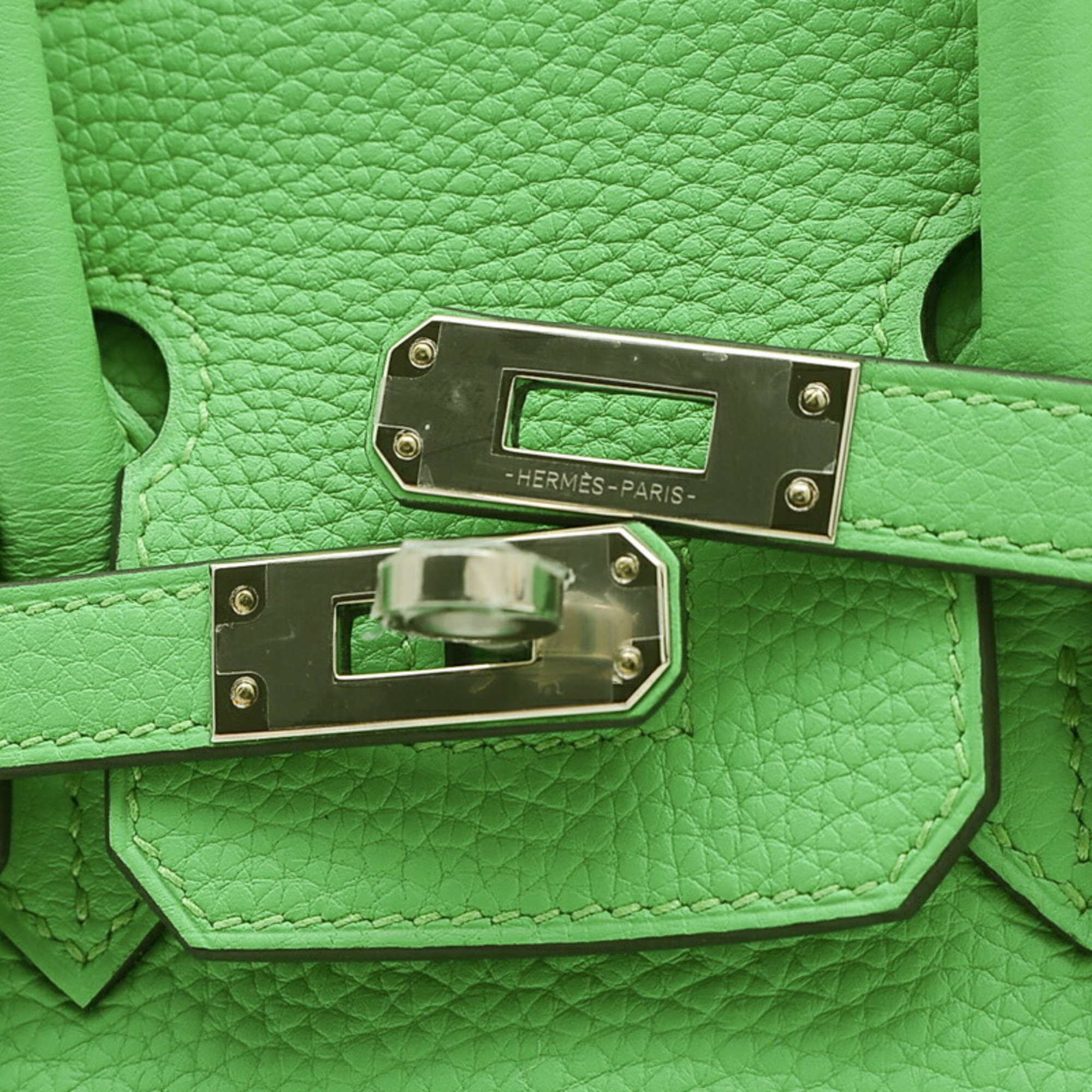 Hermes Birkin 25 Handbag Togo Vert Comic B Stamp