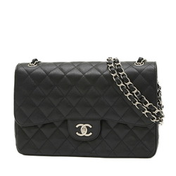 Chanel Deca Matelasse 30 Double Chain Shoulder Bag Caviar Black A58600