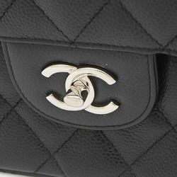 Chanel Deca Matelasse 30 Double Chain Shoulder Bag Caviar Black A58600