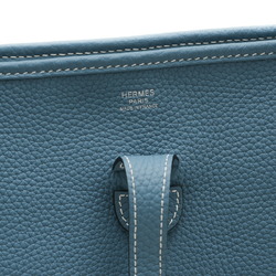 Hermes Evelyn 3 PM Shoulder Bag Taurillon New Blue Jean W Engraved