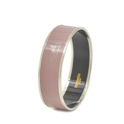 Hermes GM enamel large bracelet, smoke pink, silver