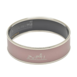 Hermes GM enamel large bracelet, smoke pink, silver