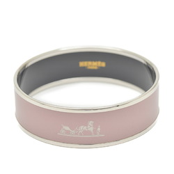 Hermes GM enamel large bracelet, smoke pink, silver