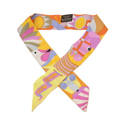 Hermes Twilly Parade en Fanfare Scarf Orange Silk