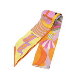 Hermes Twilly Parade en Fanfare Scarf Orange Silk