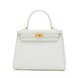 Hermes Kelly 25 Outer Stitching Handbag Epson White Vert Vertigo Y Stamp Personal Order