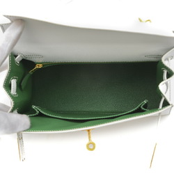 Hermes Kelly 25 Outer Stitching Handbag Epson White Vert Vertigo Y Stamp Personal Order