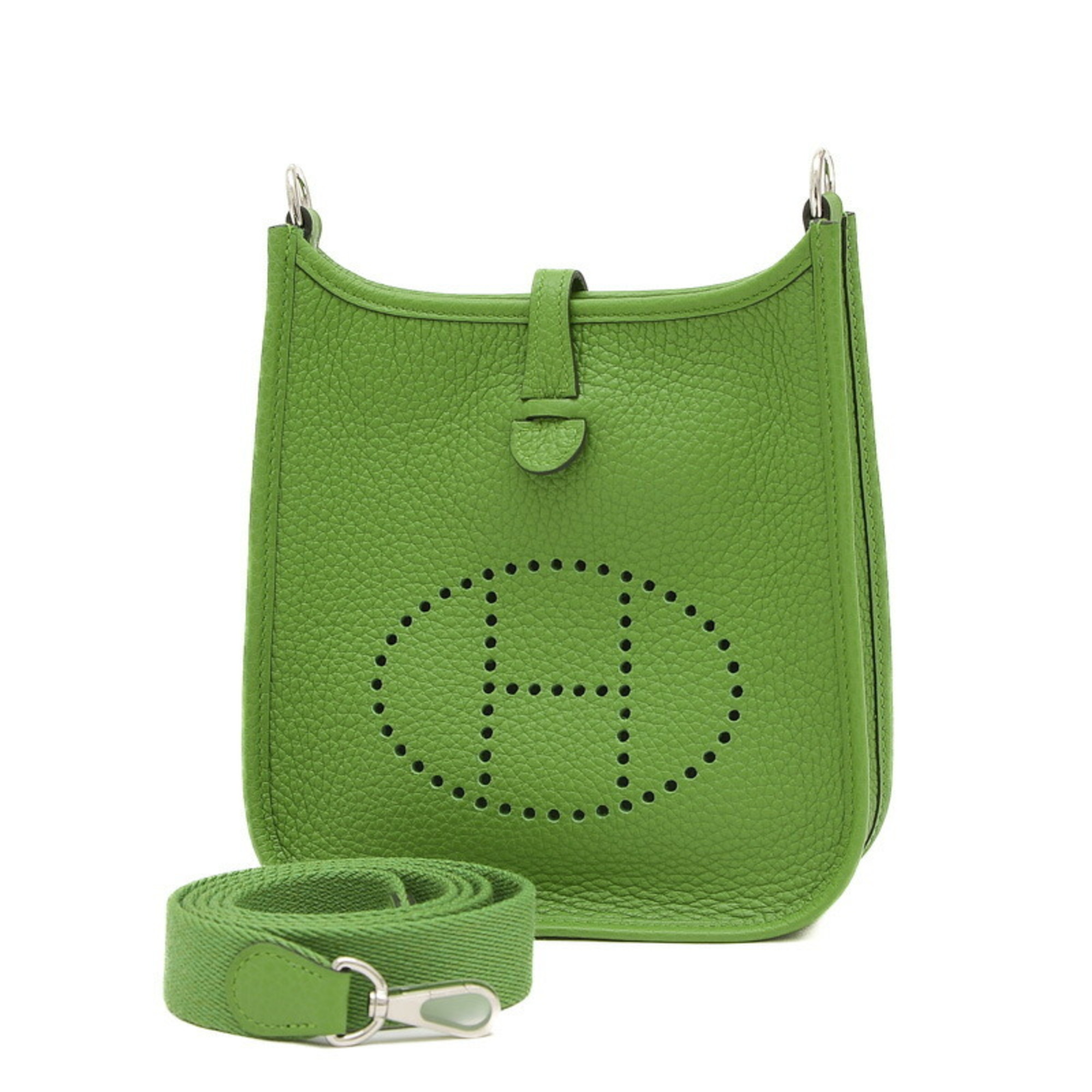 Hermes Evelyn TPM Amazon Shoulder Bag Taurillon Clemence Vert Yucca B Stamp