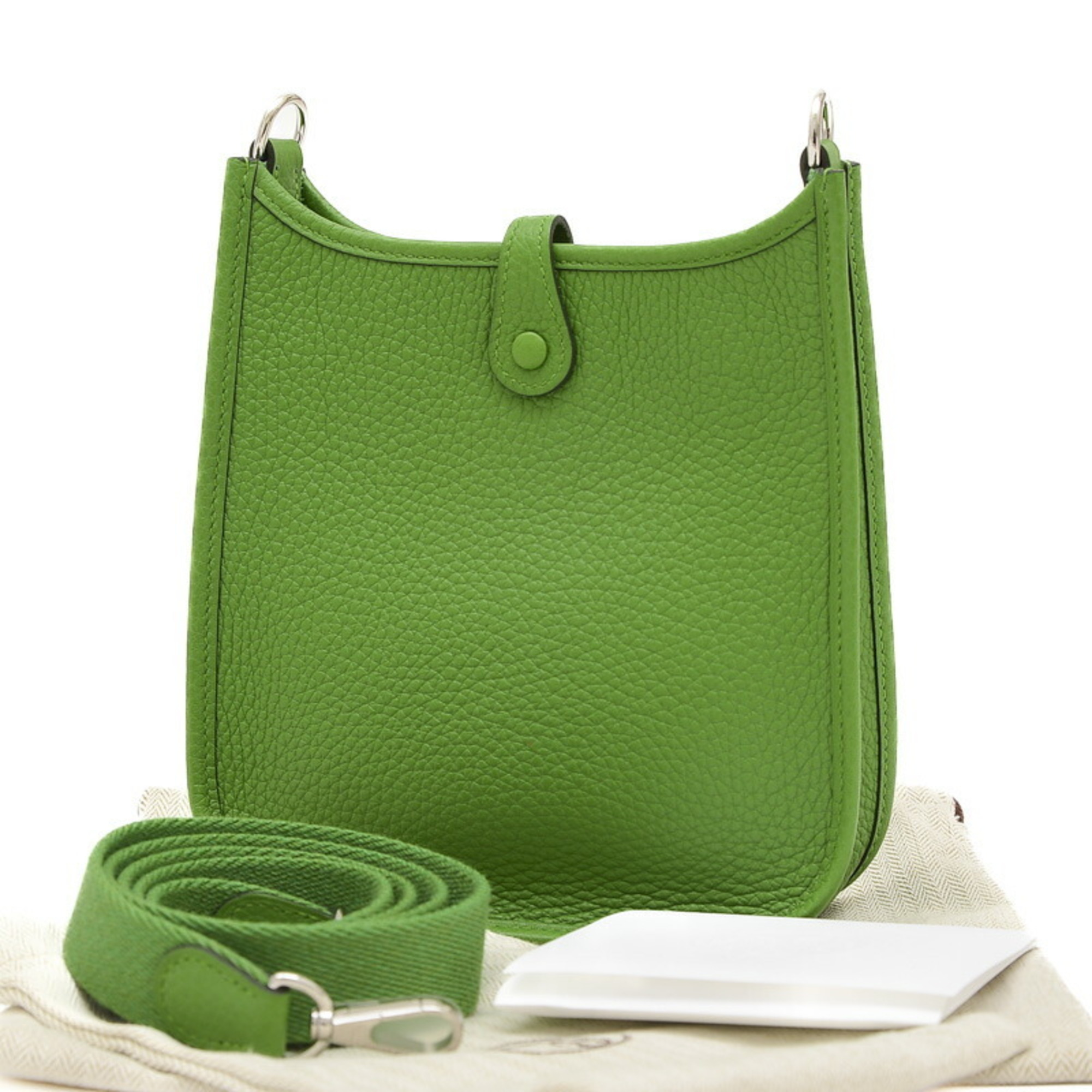 Hermes Evelyn TPM Amazon Shoulder Bag Taurillon Clemence Vert Yucca B Stamp