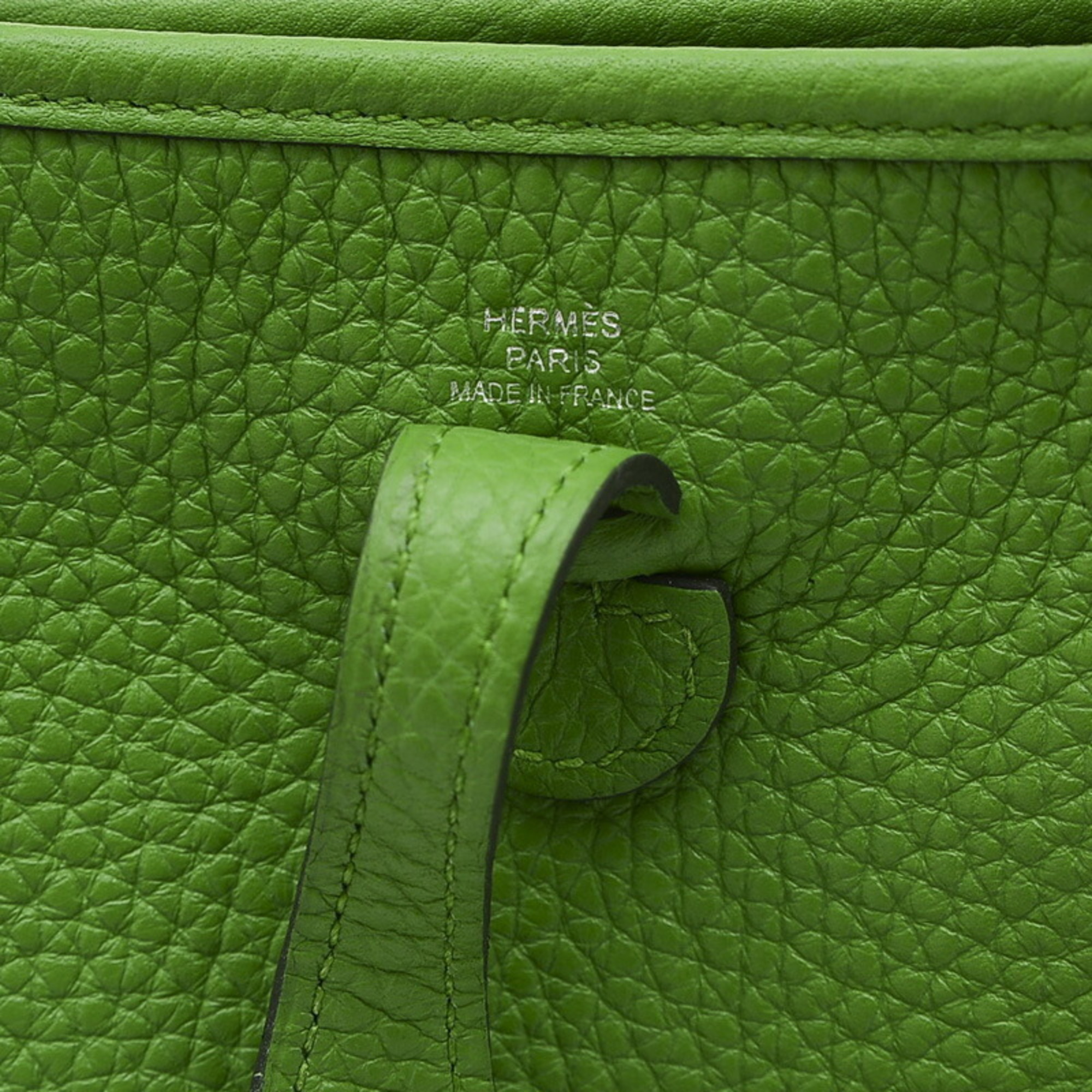 Hermes Evelyn TPM Amazon Shoulder Bag Taurillon Clemence Vert Yucca B Stamp