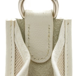 Hermes Evelyn PM Shoulder Bag Toile Leather White H Stamp