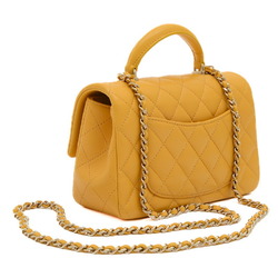 Chanel Chain Shoulder Bag Lambskin Yellow AS2431