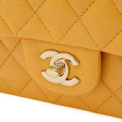 Chanel Chain Shoulder Bag Lambskin Yellow AS2431