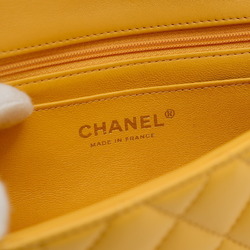 Chanel Chain Shoulder Bag Lambskin Yellow AS2431