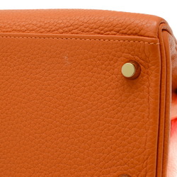 Hermes Kelly 28 Inner Stitching Handbag Taurillon Orange X Stamp