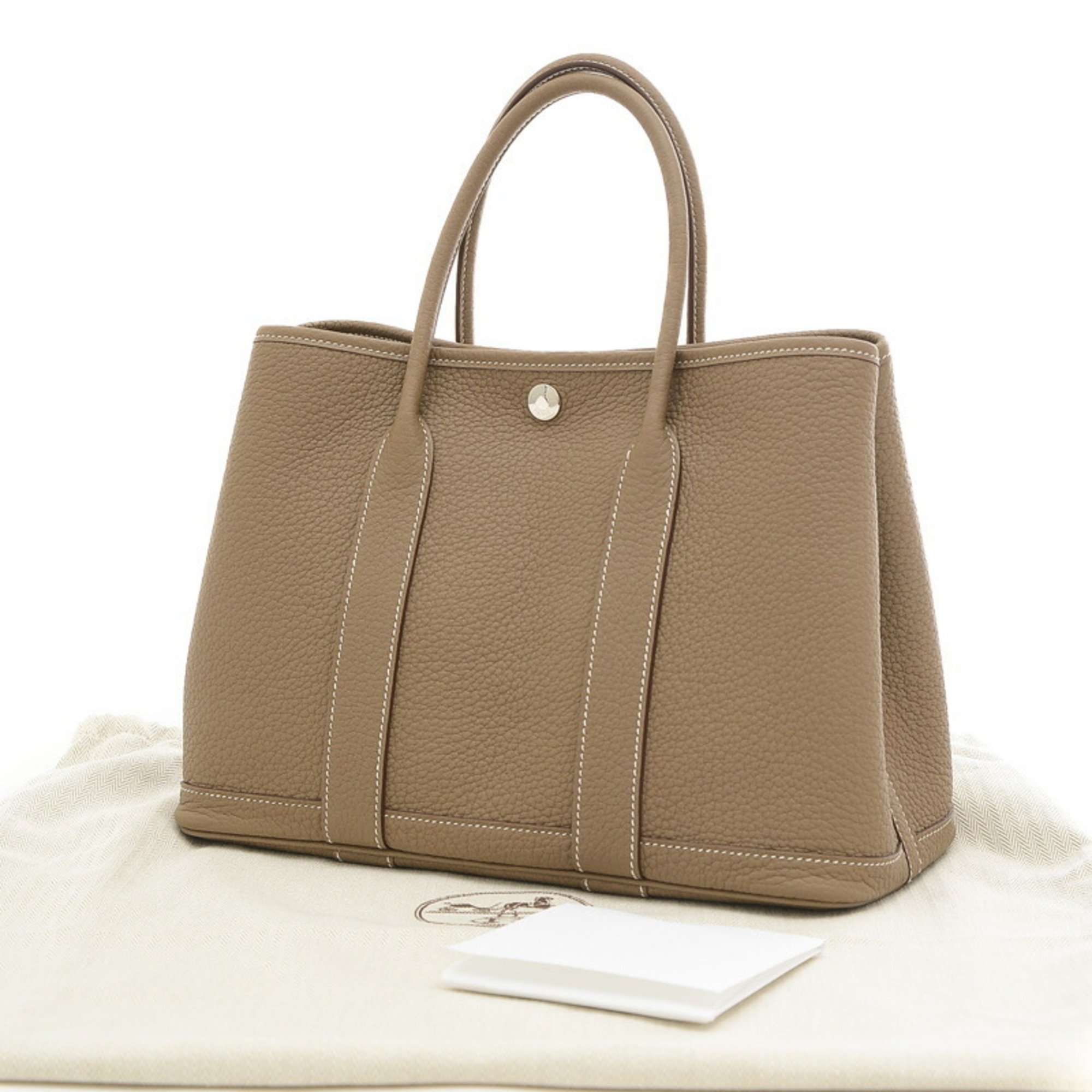 Hermes Garden TPM 30 Tote Bag Negonda Etoupe B Stamp