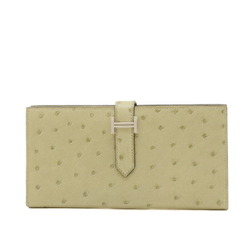 Hermes Bearn Soufflet Long Wallet Aust Sage B Stamp