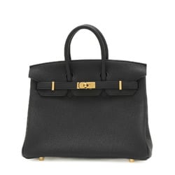 Hermes Birkin 25 Handbag Togo Black W Engraved