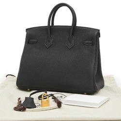 Hermes Birkin 25 Handbag Togo Black W Engraved