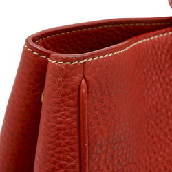 Prada Tote Bag Leather Red BN2579 Shoulder Strap Missing