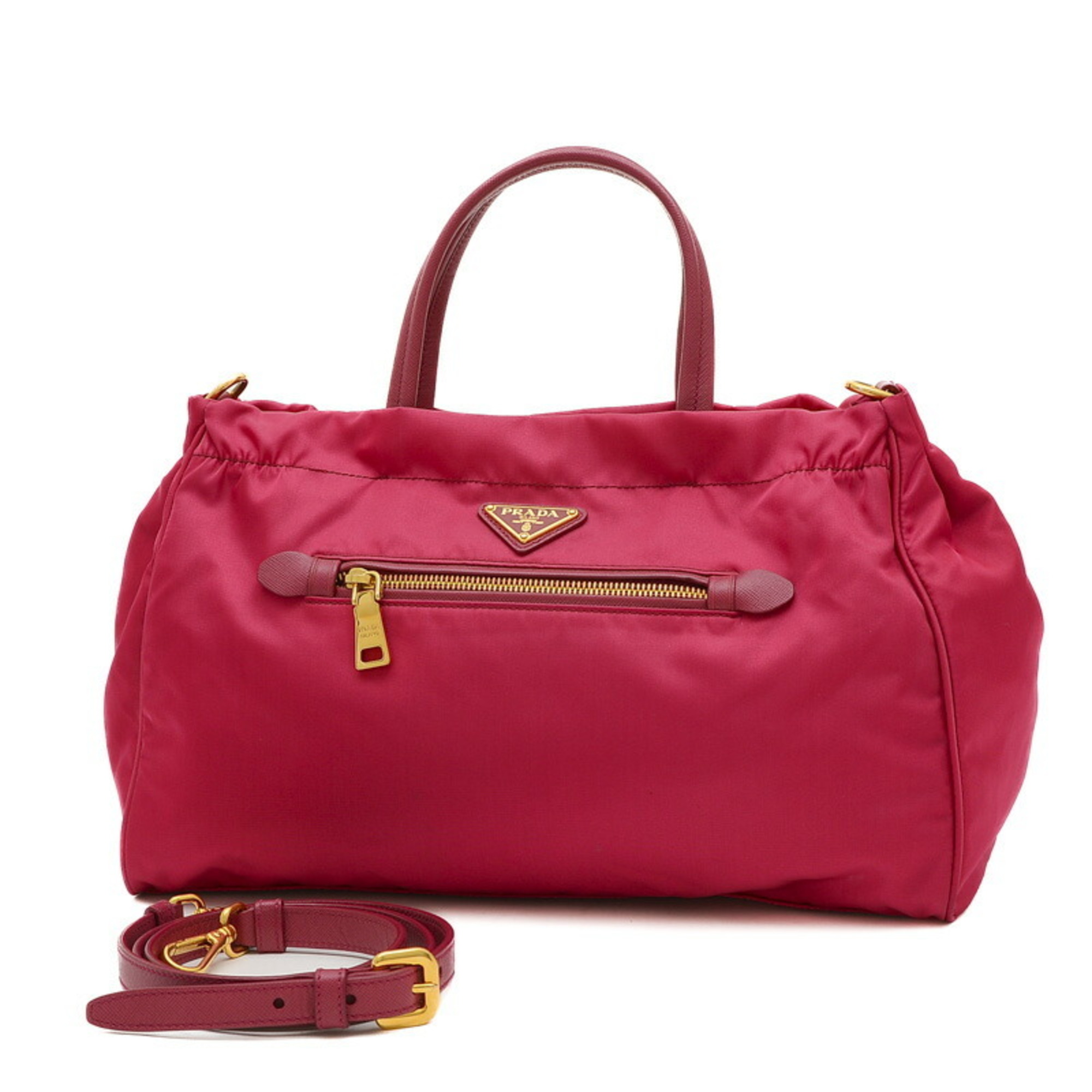 Prada Shoulder Bag Nylon Pink B1843M