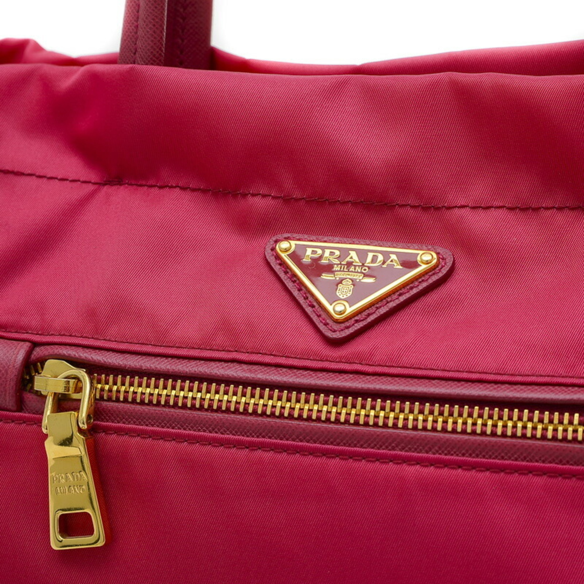 Prada Shoulder Bag Nylon Pink B1843M